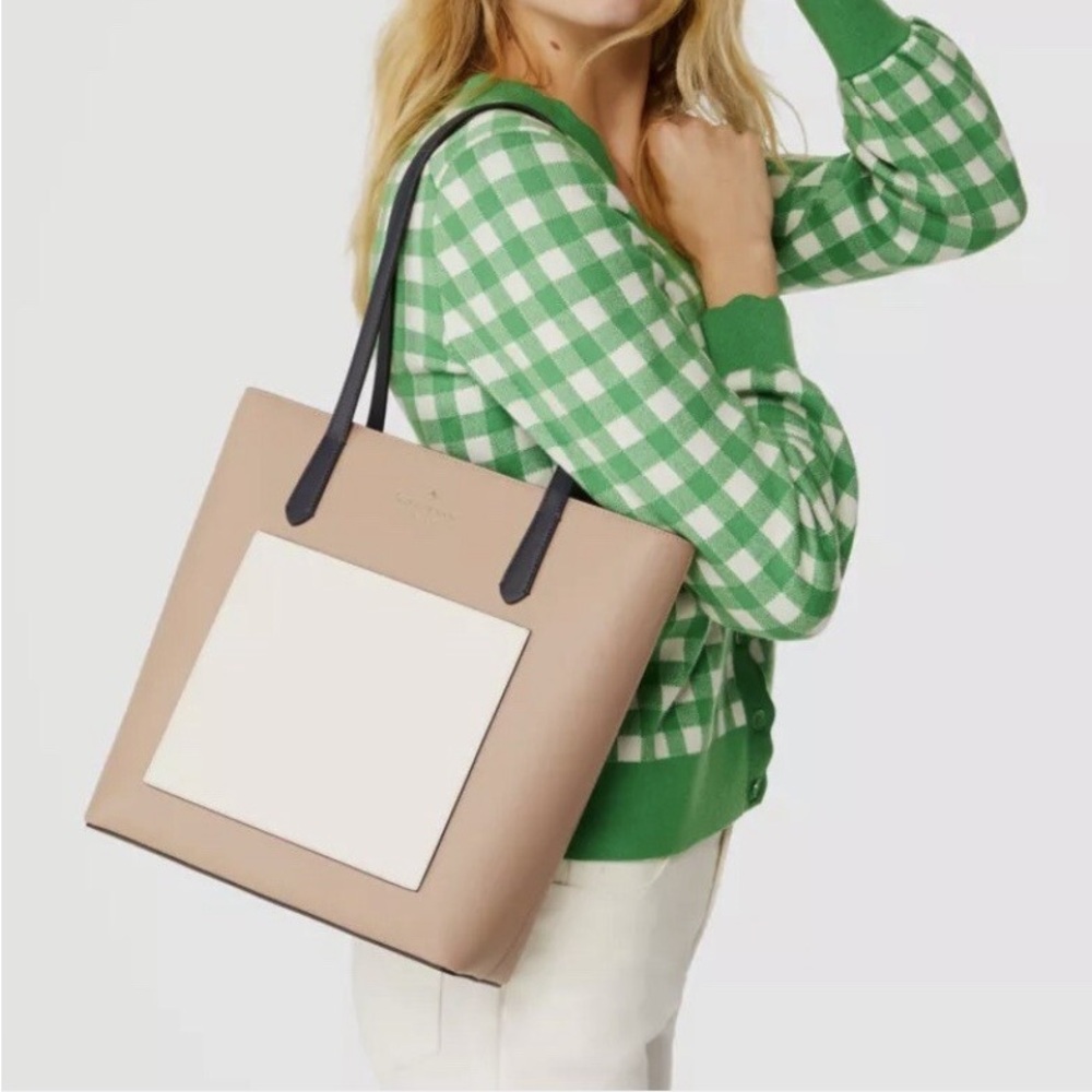 Kate Spade New York Daily Tote Zip Shoulder Bag Toasted Hazelnut Multi Leather - Picture 5 of 11